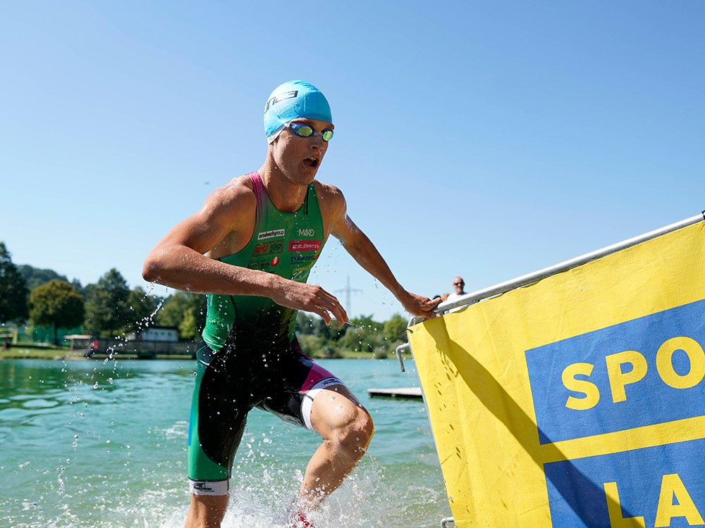 Keller Start- Zielsieg Ausee Triathlon 2023 (© Bestzeit)