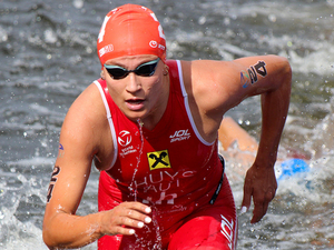 Huys stieg als Zweite bei WM aus dem Wasser (© triathlon pics/Seele)